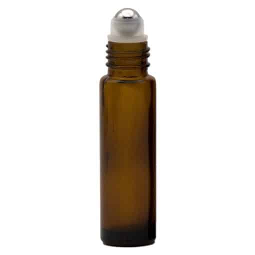 Amber Glass Roll-on Bottle with Stainless Steel Roller Ball