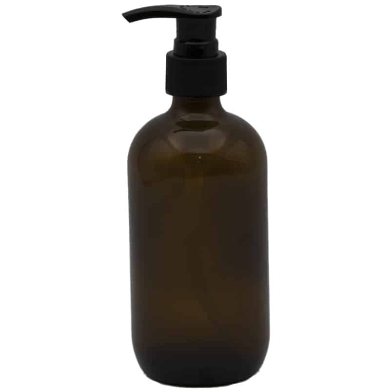 Amber Glass Bottle with Lotion Pump